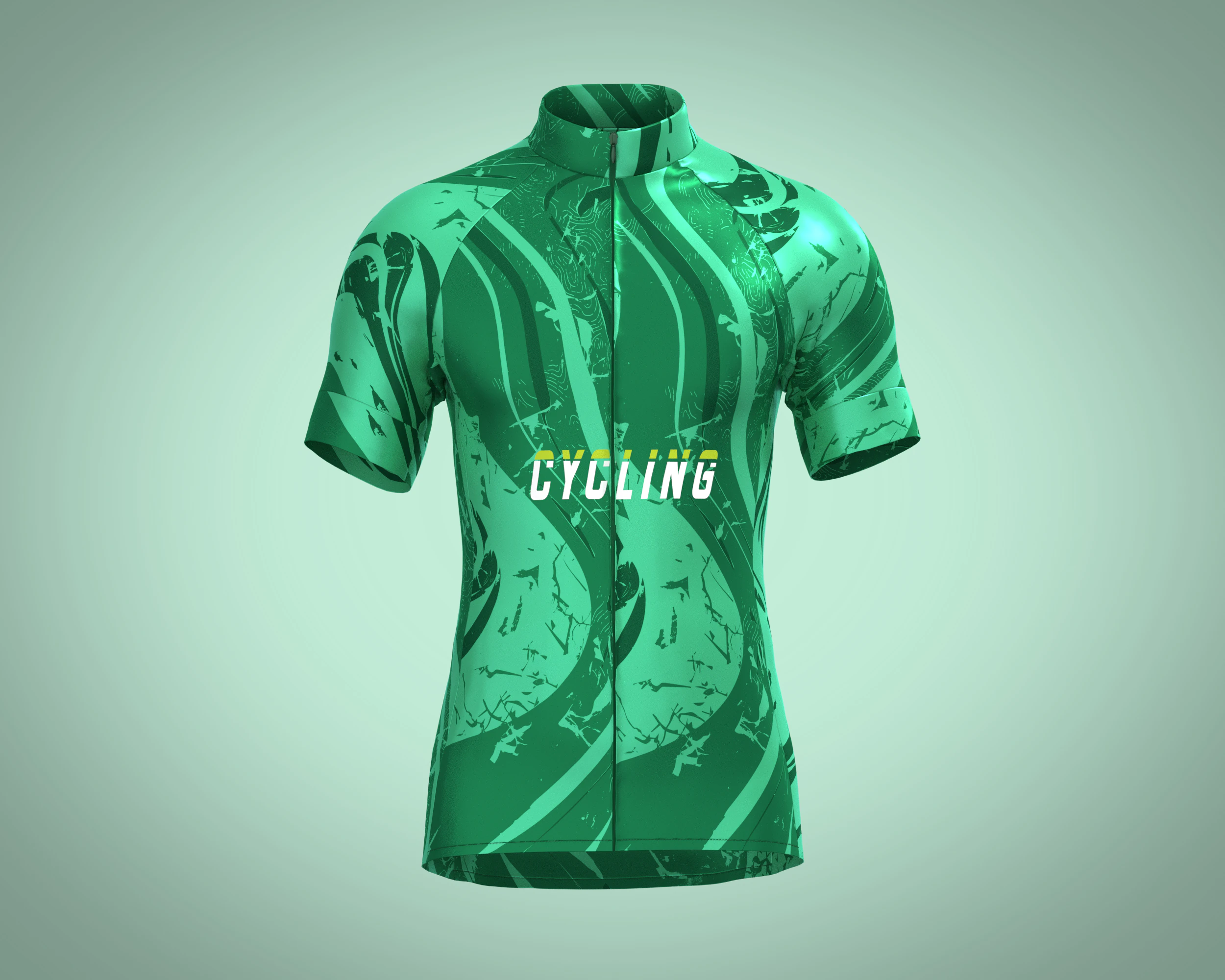 Men Cycling Jersey - Green Printed 3D Model .c4d .max .obj .3ds .fbx .stl .blend 