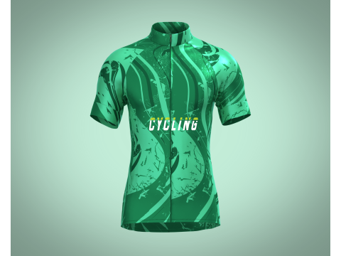 Men Cycling Jersey - Green Printed 3D Model