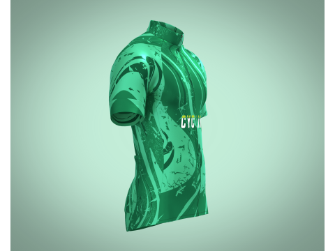 Men Cycling Jersey - Green Printed 3Dモデル