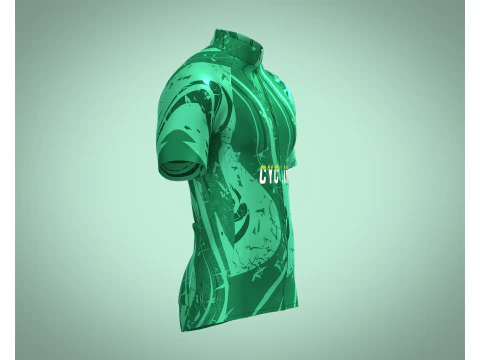 Men Cycling Jersey - Green Printed 3D Model