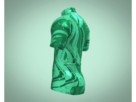 Men Cycling Jersey - Green Printed 3Dモデル