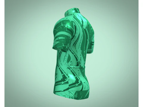 Men Cycling Jersey - Green Printed 3D Model