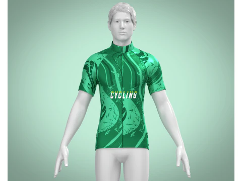 Men Cycling Jersey - Green Printed 3D Model