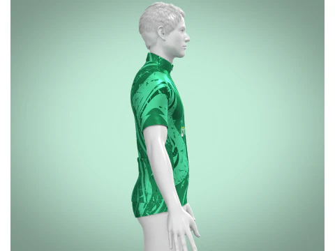 Men Cycling Jersey - Green Printed 3D Model