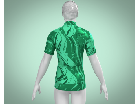 Men Cycling Jersey - Green Printed 3Dモデル