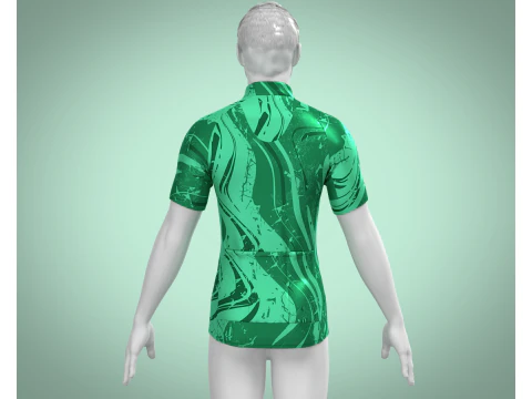 Men Cycling Jersey - Green Printed 3D Model
