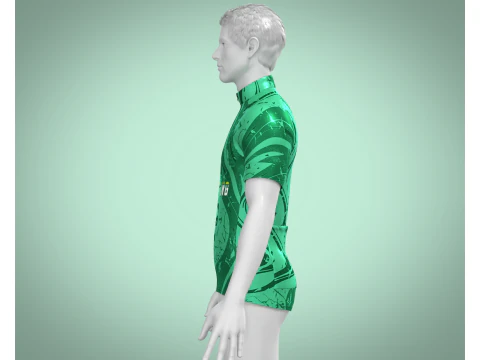 Men Cycling Jersey - Green Printed 3D Model