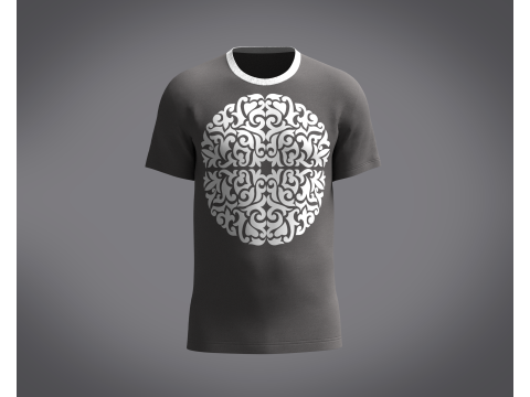 Men Gray T-Shirt 3D Model
