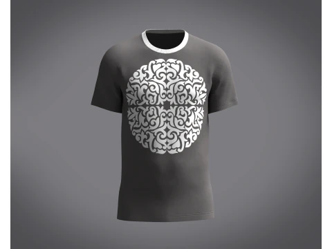 Graues T-Shirt f&uuml;r Herren 3D Modell