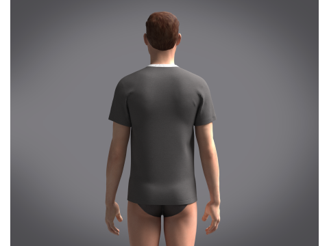 Men Gray T-Shirt Model 3D