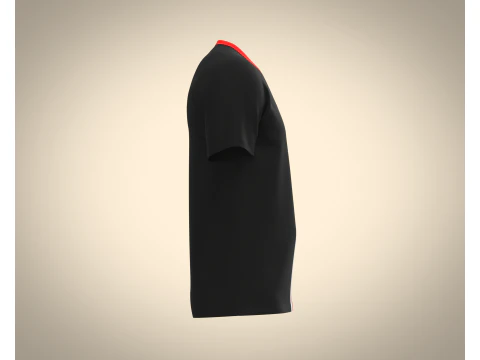 Men Black T-shirt 3D Model