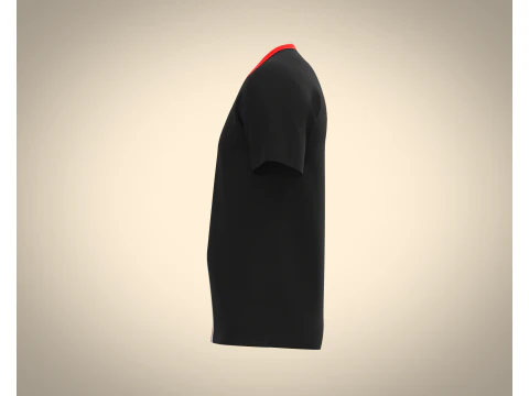 Men Black T-shirt 3D Model