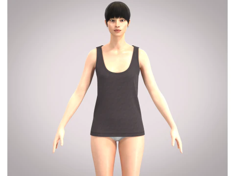 Ladies Tank Tops - 6 Styles Pack 3D Model