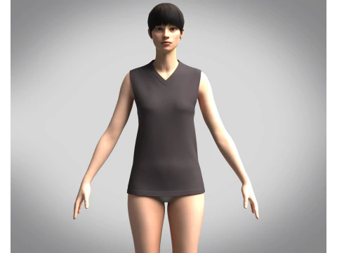 Ladies Tank Tops - 6 Styles Pack 3D Model