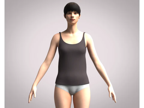 Ladies Tank Tops - 6 Styles Pack 3D Model
