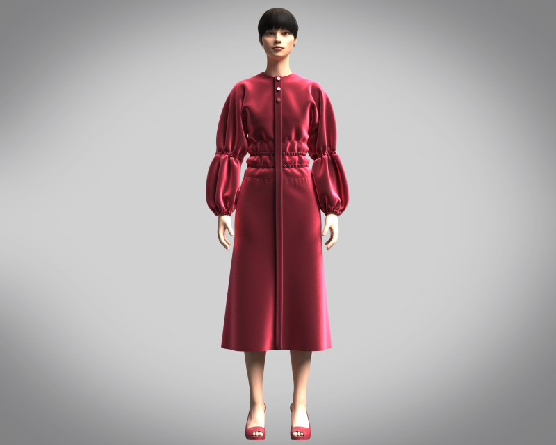 Ladies Leisure Dress 3D Model .c4d .max .obj .3ds .fbx .stl .blend 