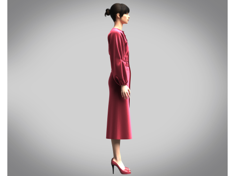 Ladies Leisure Dress 3D Model