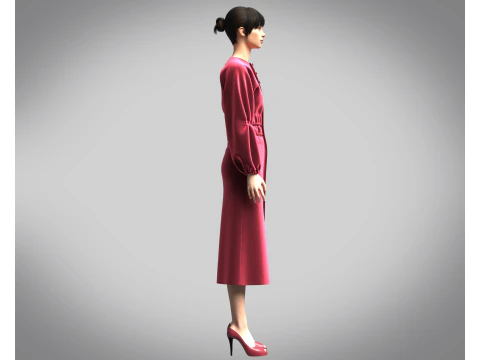 숙녀 레저 드레스 3D 모델