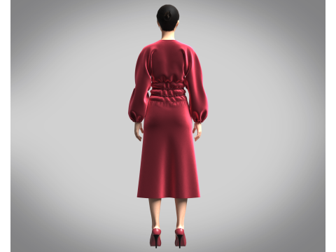 Ladies Leisure Dress 3D Model