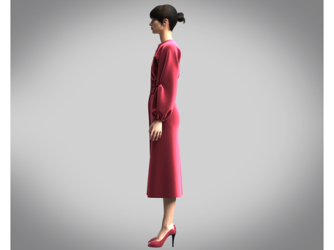Ladies Leisure Dress 3D Model