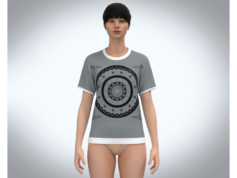Ladies Igneous Rock T-Shirt 3D मॉडल