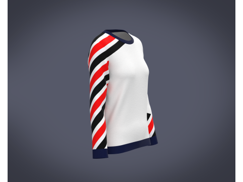Ladies Full Sleeve T-Shirt 3D Модель