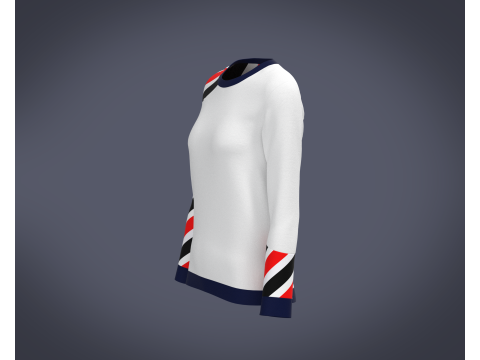 Ladies Full Sleeve T-Shirt 3D Модель