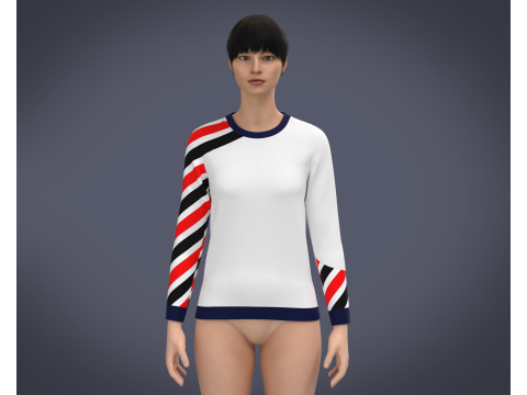 Ladies Full Sleeve T-Shirt 3D Модель