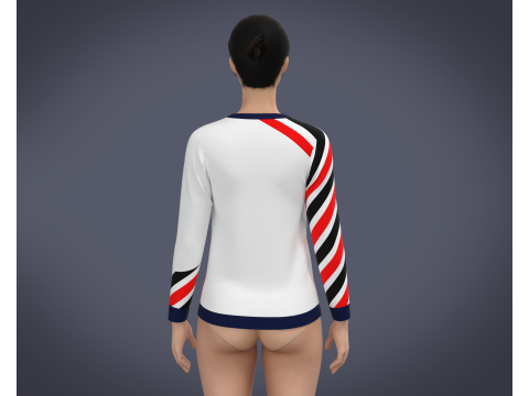 Ladies Full Sleeve T-Shirt 3D Модель