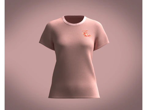 여성용 핑크 탑 3D 모델