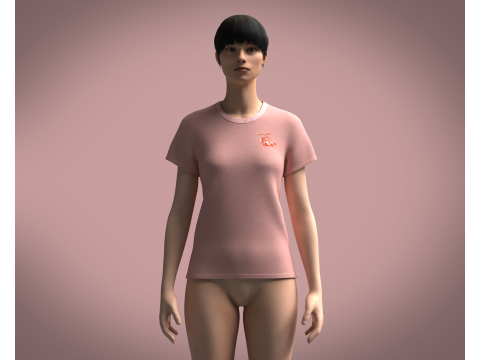 Ladies Pink Tops Modello 3D