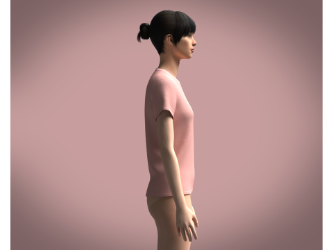 Ladies Pink Tops Modello 3D