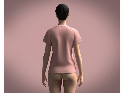 Ladies Pink Tops Modello 3D