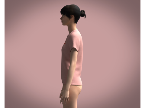 Ladies Pink Tops Modello 3D