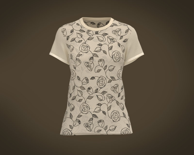Ladies Printed Tops 3D Model .c4d .max .obj .3ds .fbx .stl .blend