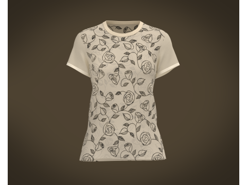 Ladies Printed Tops Modelo 3D