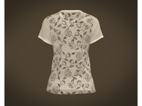 Ladies Printed Tops 3D Model