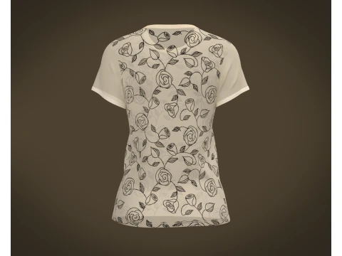 Ladies Printed Tops 3D Model