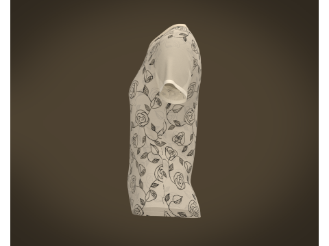 Ladies Printed Tops 3D Model