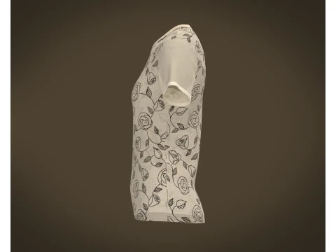 Ladies Printed Tops 3D Model
