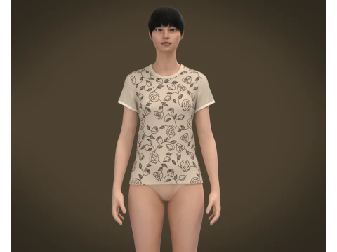Ladies Printed Tops 3D Model