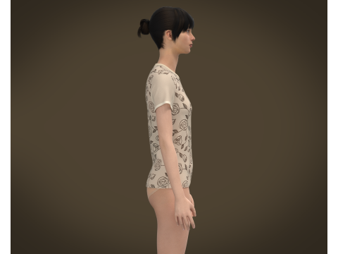Ladies Printed Tops 3D Model