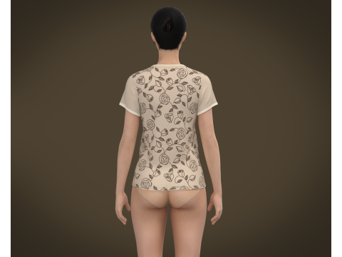Ladies Printed Tops 3D Model