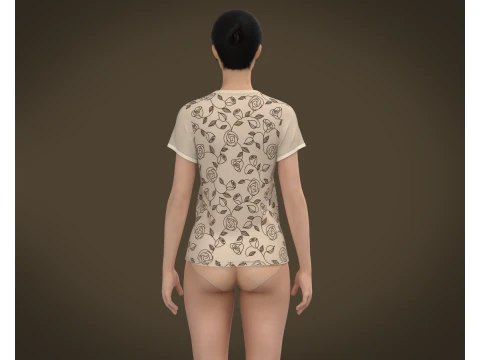 Ladies Printed Tops 3D Model