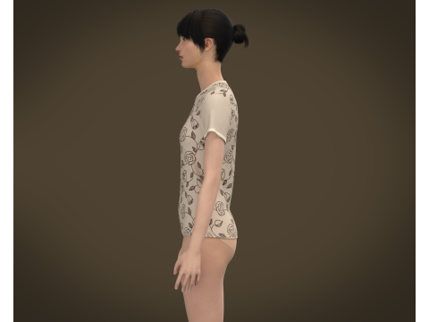 Ladies Printed Tops 3D Model