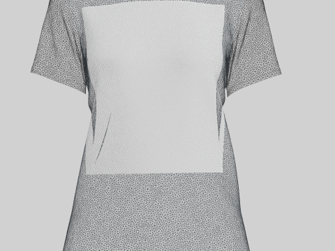 Ladies Print T-Shirt 3D Modell