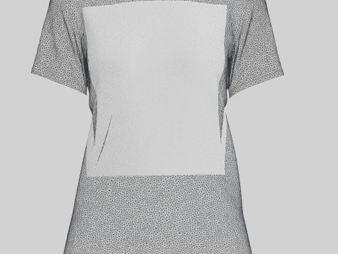Ladies Print T-Shirt 3D Model