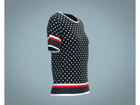 Ladies Print Tops V3 3D Model