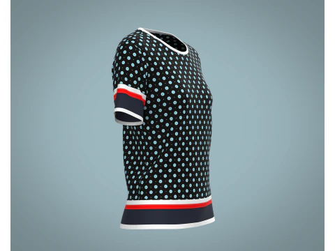 Ladies Print Tops V3 3D Model
