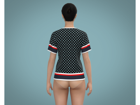 Ladies Print Tops V3 3D Model